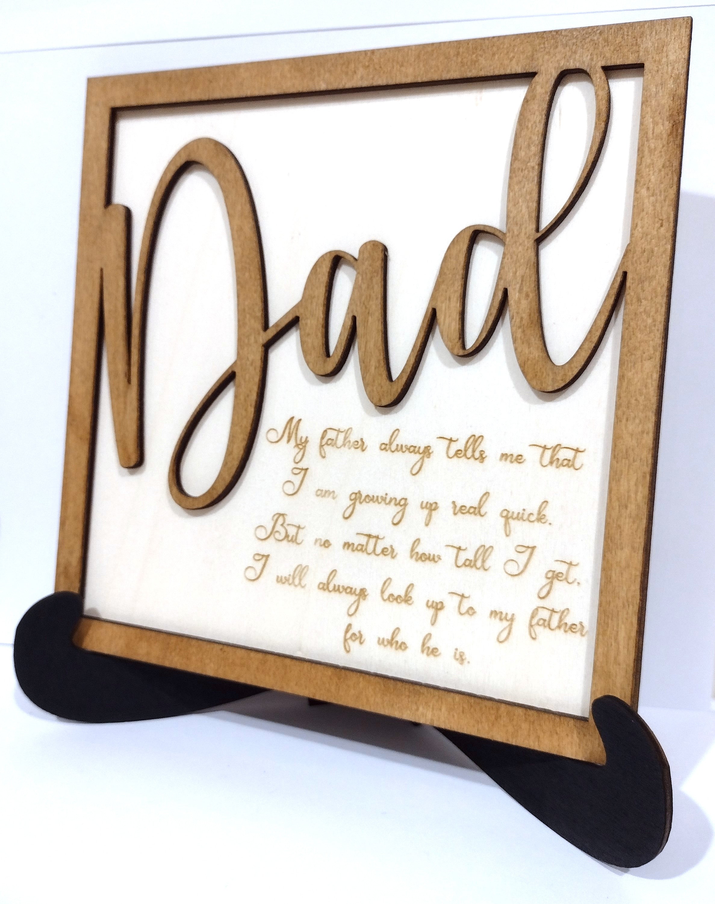 Fathers Day Frame with Stand (Can be personalised)
