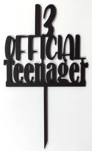 13 Official Teenager  Cake Topper