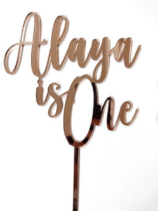 Name is + AGE (Text)  Cake Topper