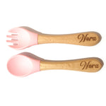 Load image into Gallery viewer, Wooden Silicone Fork and Spoon
