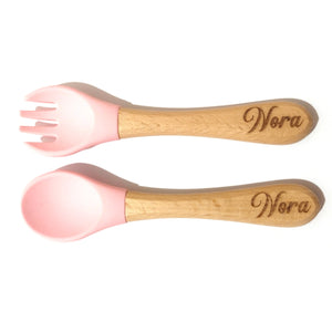 Wooden Silicone Fork and Spoon