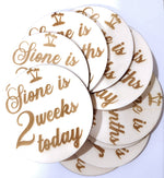 Load image into Gallery viewer, Personalised Baby Week - Month Milestone Discs Double Sided
