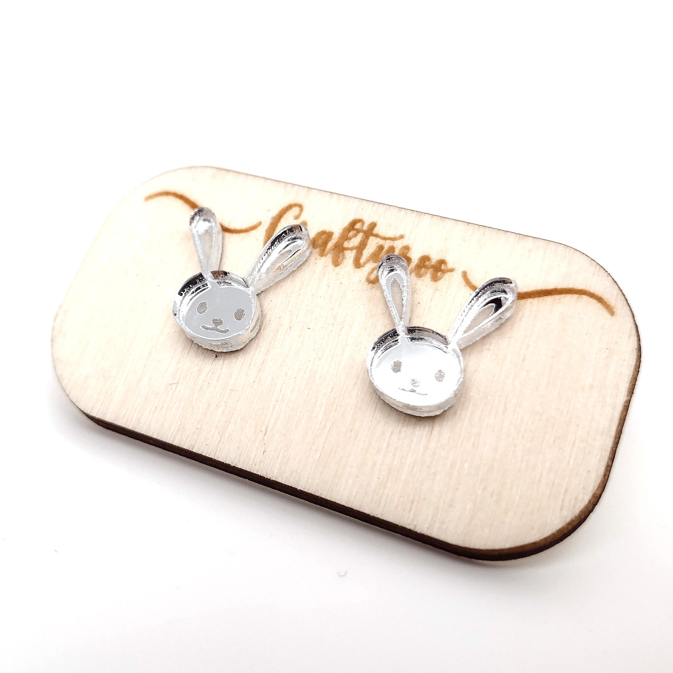 Bunny / Rabbit Earrings + Case (Can be personalised)