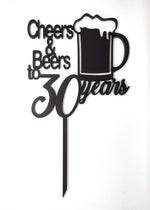 Load image into Gallery viewer, Cheers and Beers to + Age + years Cake Topper
