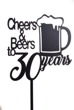Load image into Gallery viewer, Cheers and Beers to + Age + years Cake Topper
