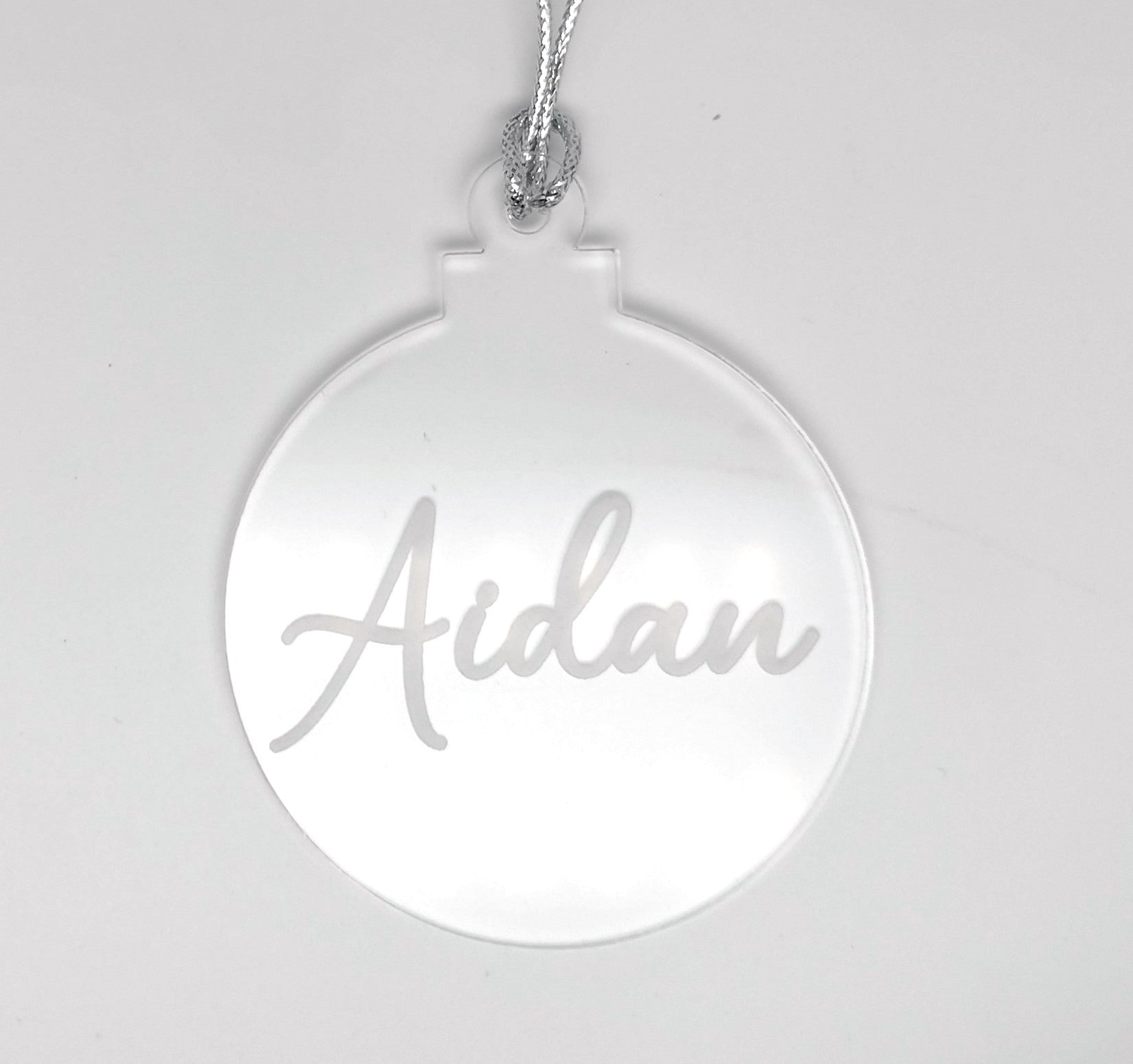 Name Christmas Ornament Clear Acrylic