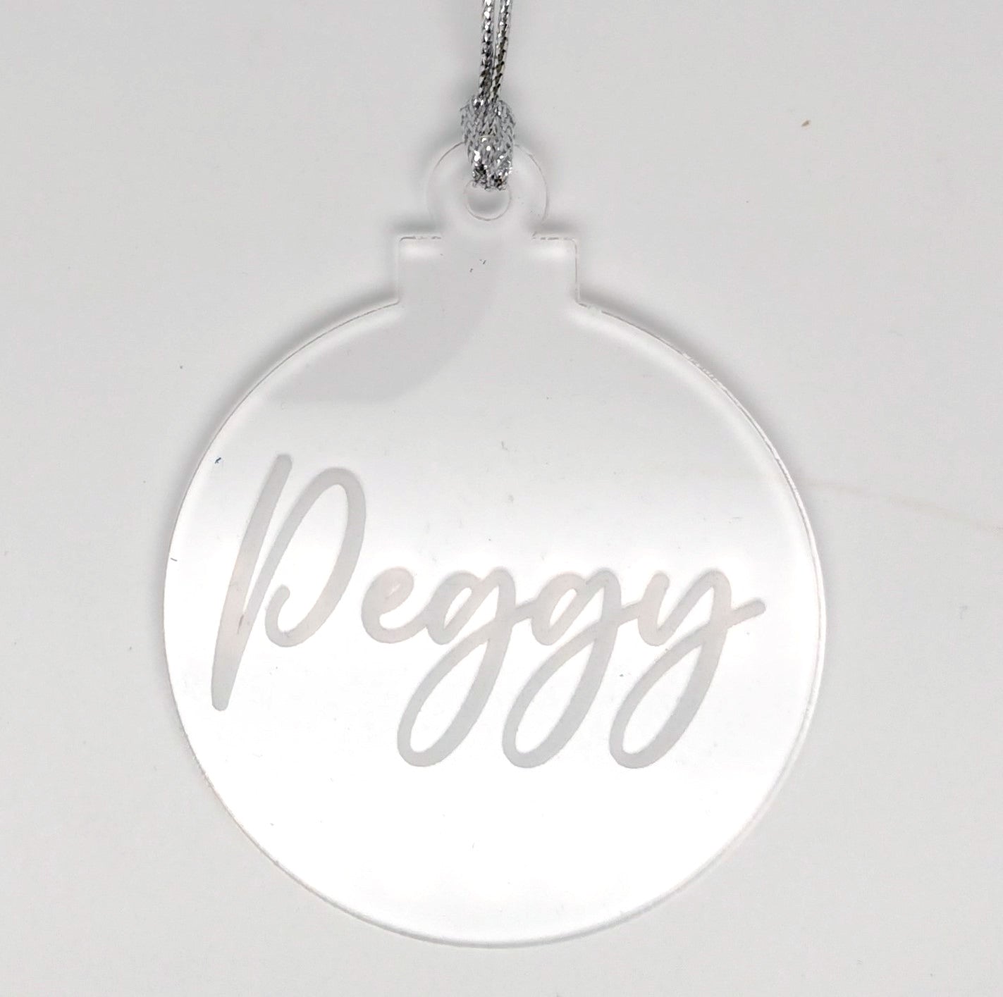 Name Christmas Ornament Clear Acrylic