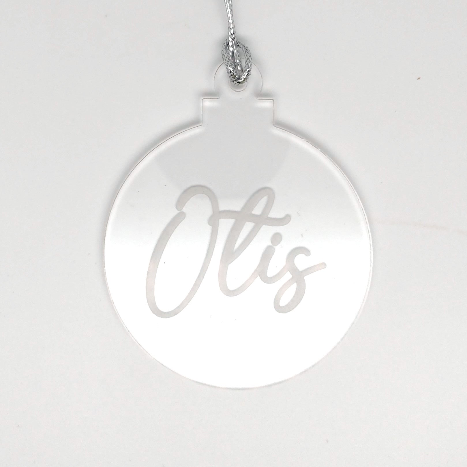 Name Christmas Ornament Clear Acrylic