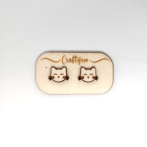 Cat / Kitty Earrings + Earring Holder (Can be personalised)