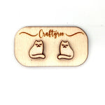 Load image into Gallery viewer, Cat / Kitty Earrings + Earring Holder (Can be personalised)
