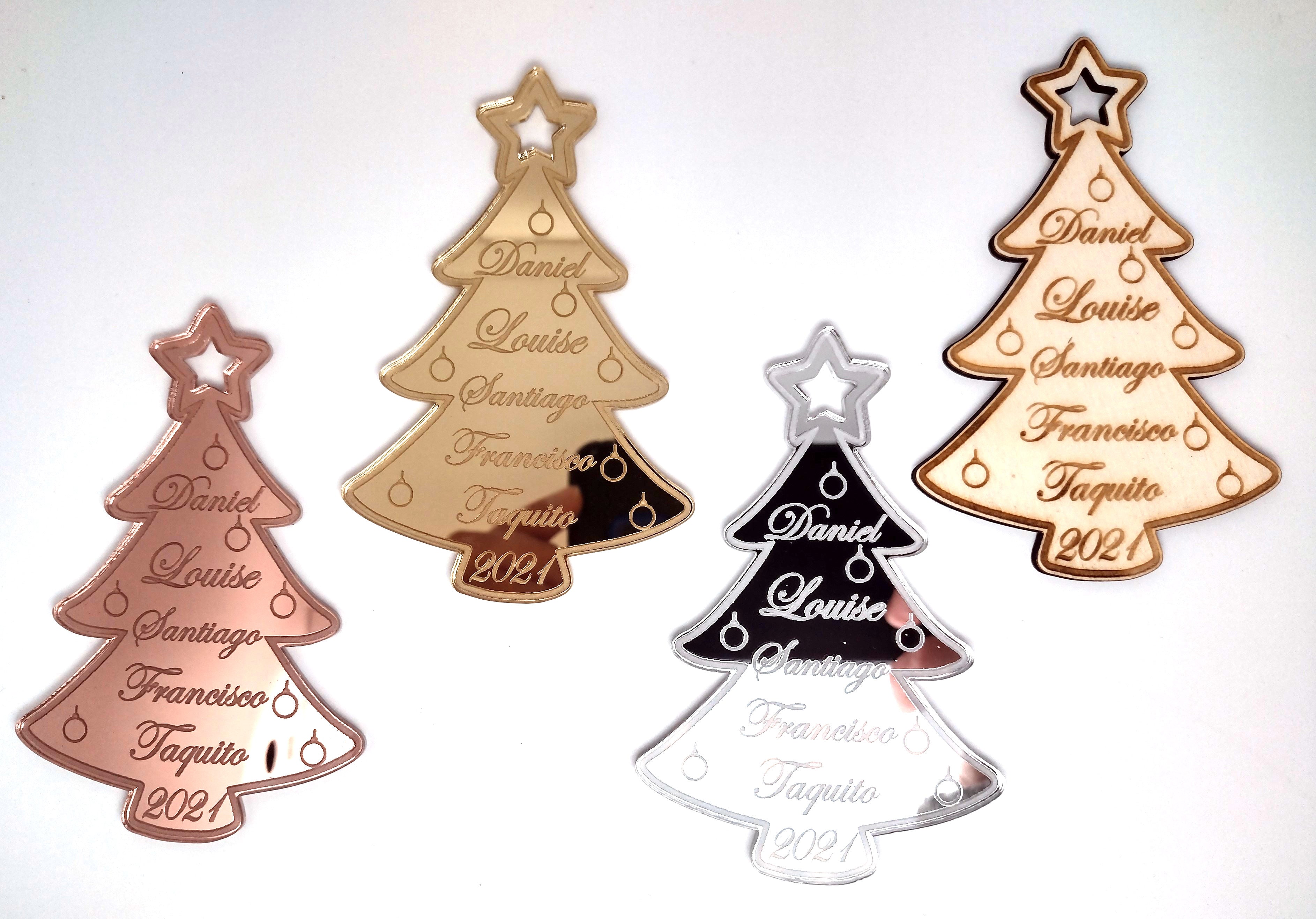 Christmas Tree + Names + 2021  Ornament