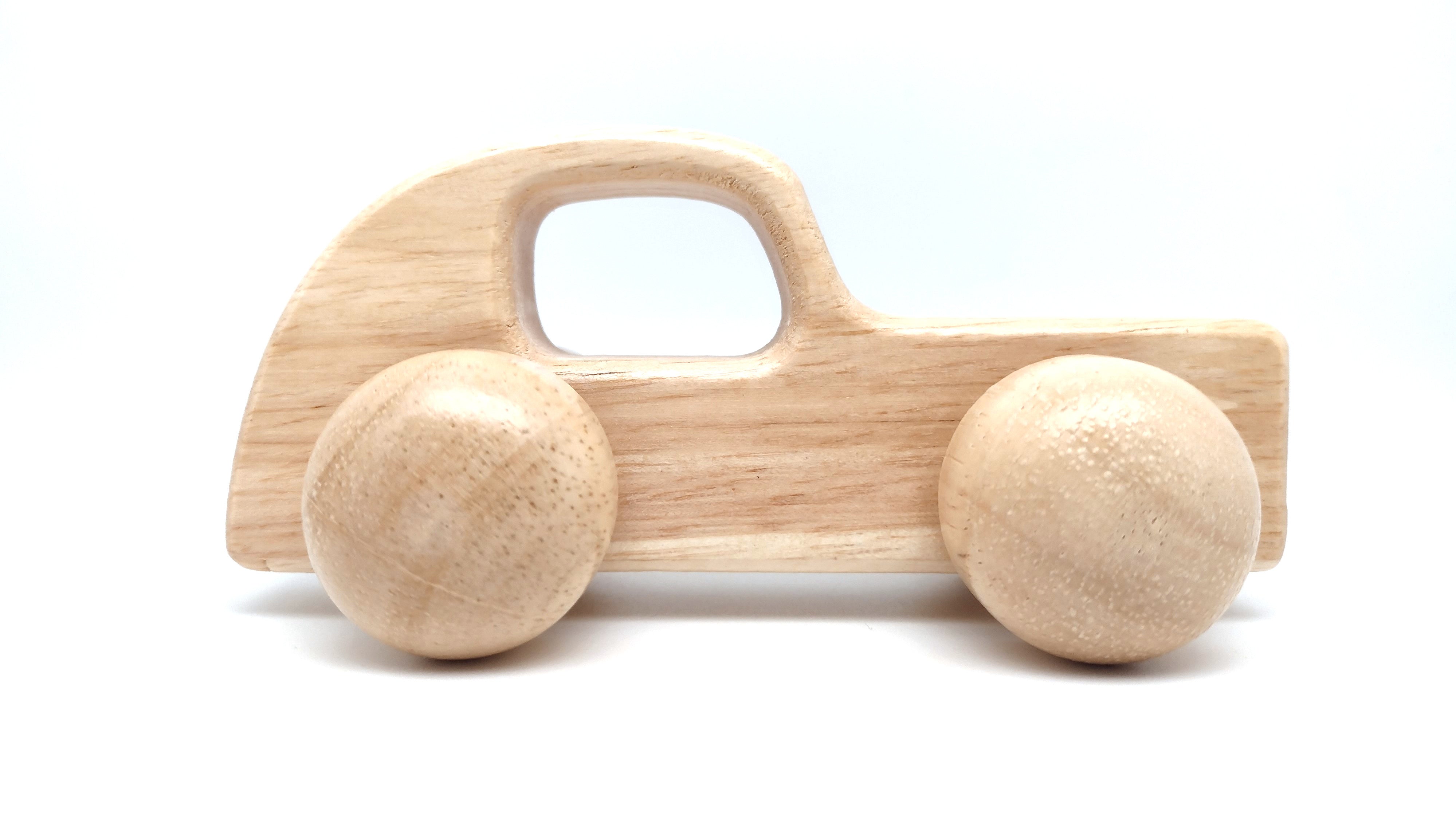 Montessori Wooden Car - Natural