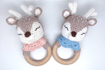 Load image into Gallery viewer, Handmade Deer Boy / Girl Teether (Name or Name + DOB) Personalised
