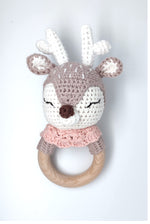 Load image into Gallery viewer, Handmade Deer Boy / Girl Teether (Name or Name + DOB) Personalised
