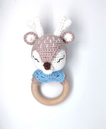 Load image into Gallery viewer, Handmade Deer Boy / Girl Teether (Name or Name + DOB) Personalised
