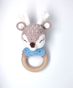 Handmade Deer Boy / Girl Teether (Name or Name + DOB) Personalised