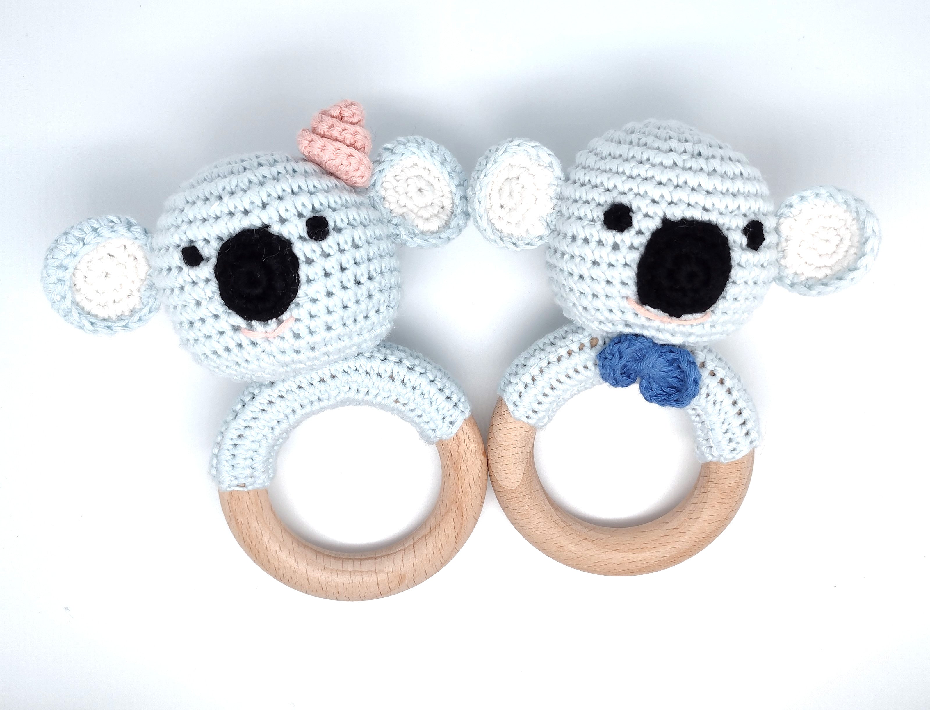 Handmade Koala Boy / Girl Teether (Name or Name + DOB) Personalised