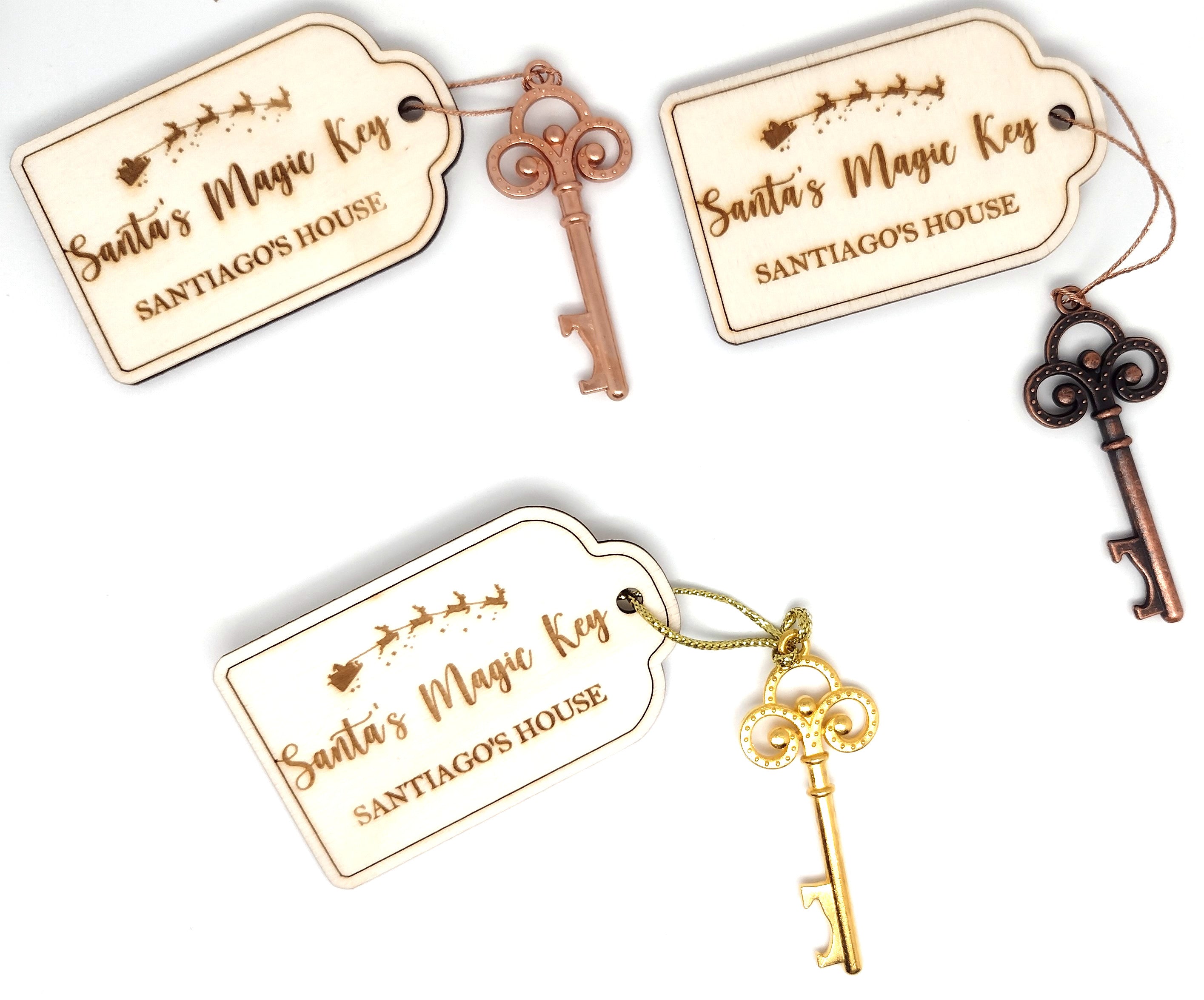 Santa's Magic Key with wooden tag