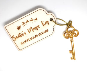 Santa's Magic Key with wooden tag