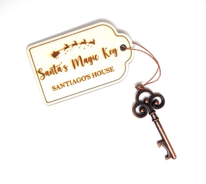 Santa's Magic Key with wooden tag