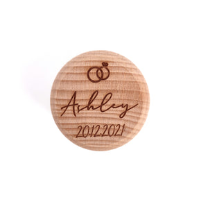 Rings + Name + Date Wooden Ring Box