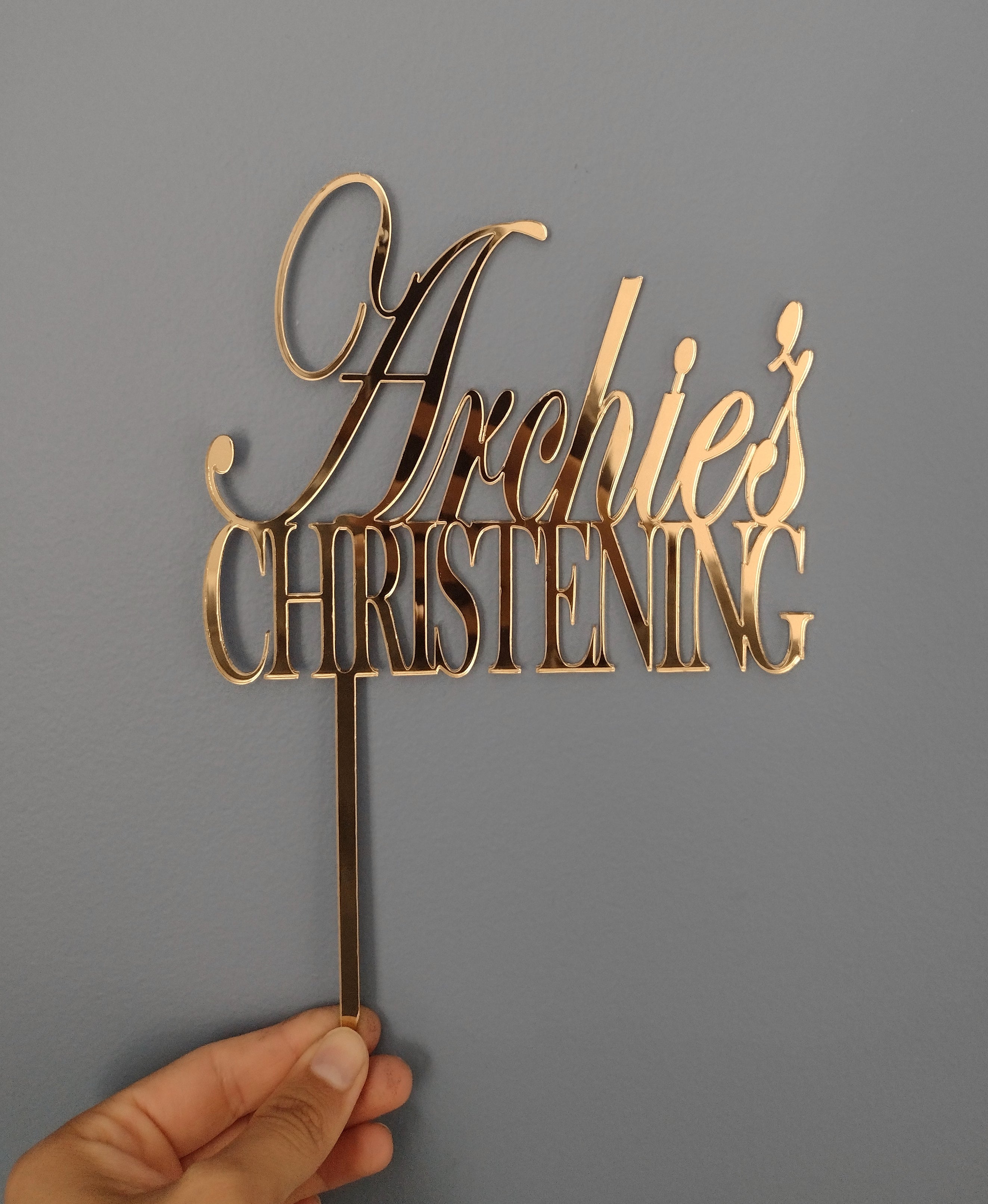 Name + Christening  Cake Topper