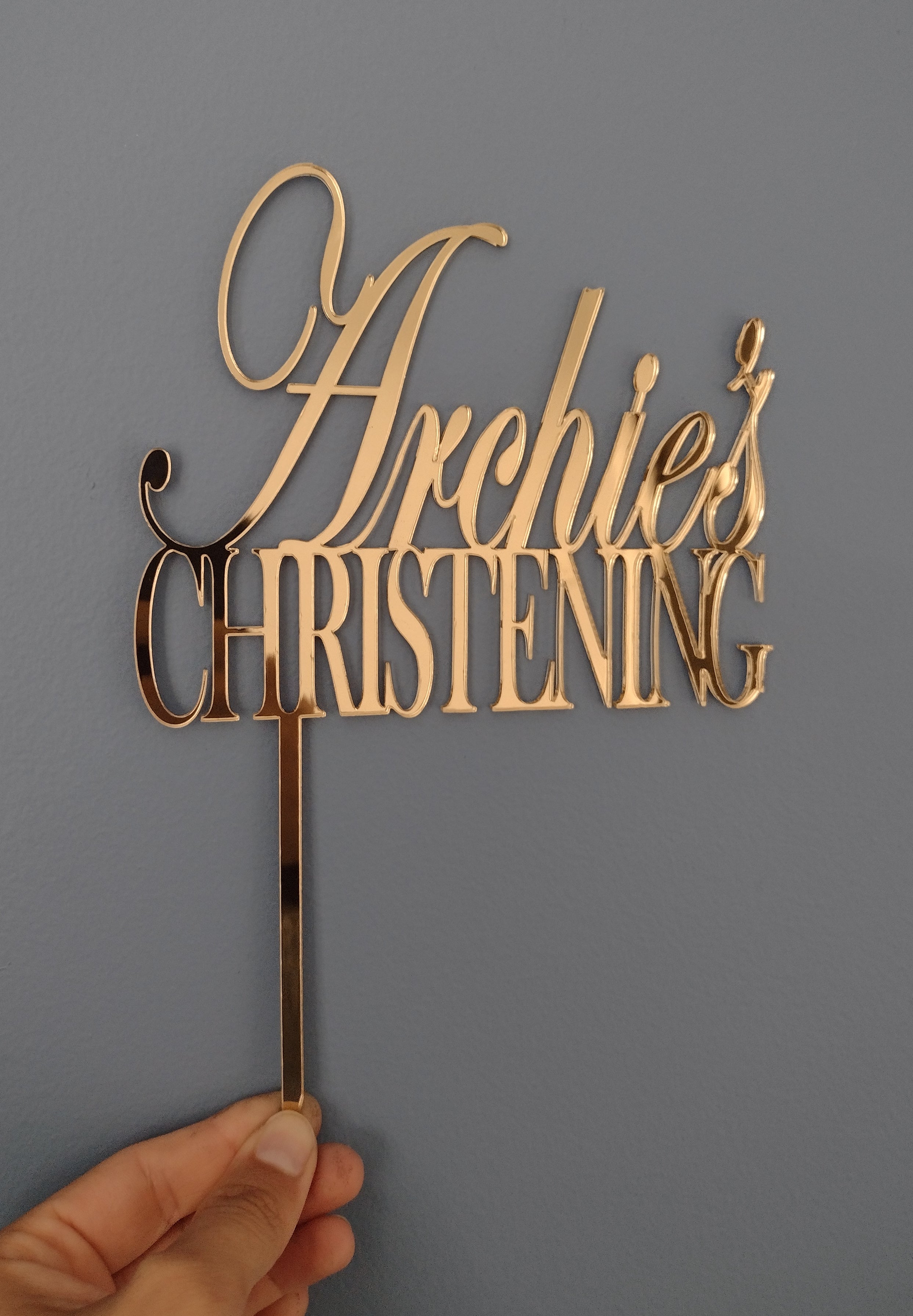 Name + Christening  Cake Topper