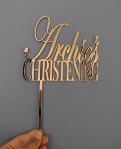 Name + Christening  Cake Topper