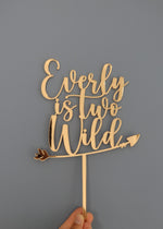 Load image into Gallery viewer, Name + is two + Wild + Arrow Cake Topper
