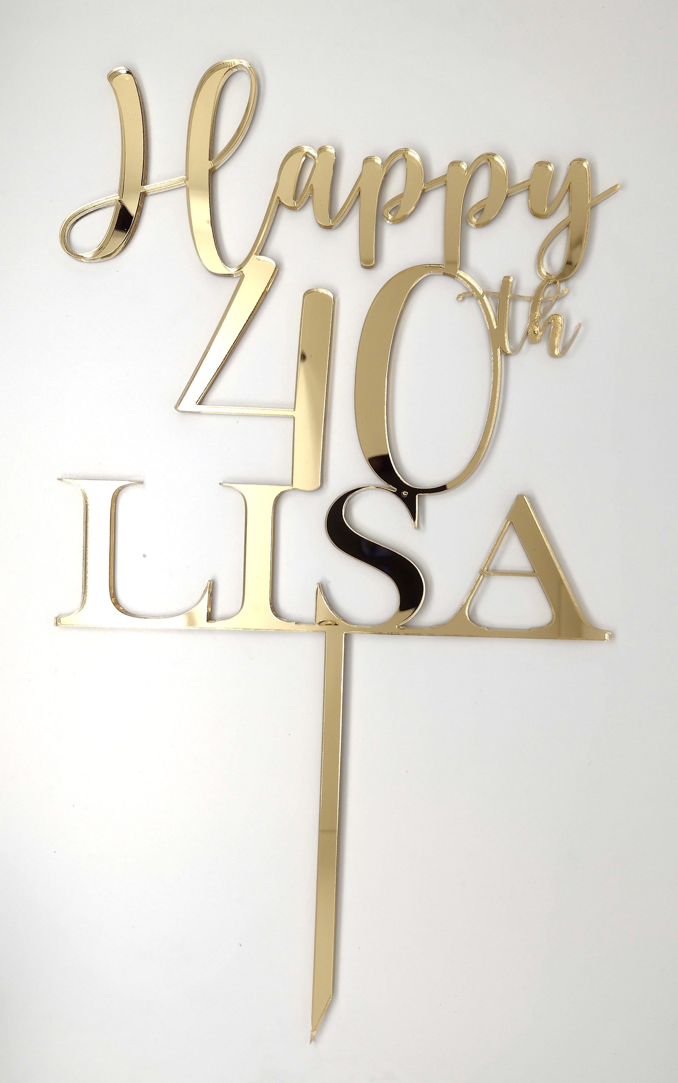 Happy + Age + Name Cake Topper - Honey Style