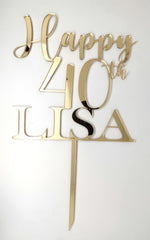 Load image into Gallery viewer, Happy + Age + Name Cake Topper - Honey Style
