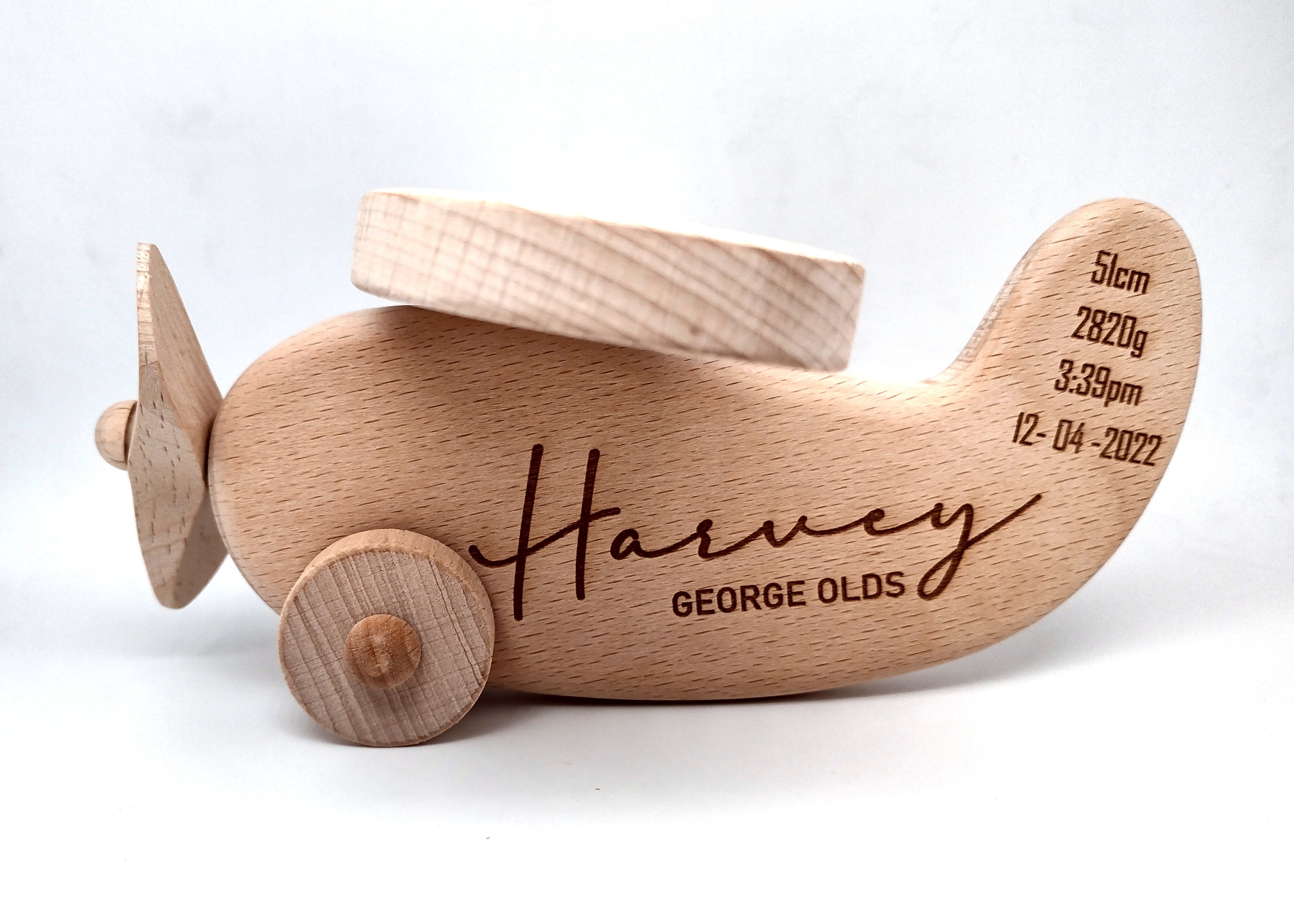 Wooden Plane - Birth Details + First and Middle Name