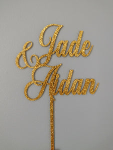 Name & Name Wedding Engagement Cake Topper