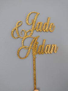 Name & Name Wedding Engagement Cake Topper