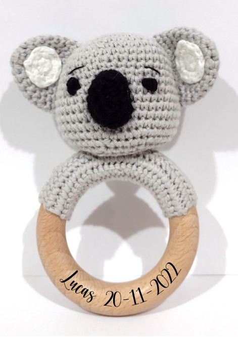 Handmade Koala Teether (Name or Name + DOB) Personalised