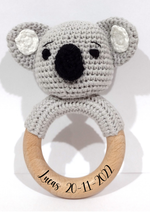 Load image into Gallery viewer, Handmade Koala Teether (Name or Name + DOB) Personalised
