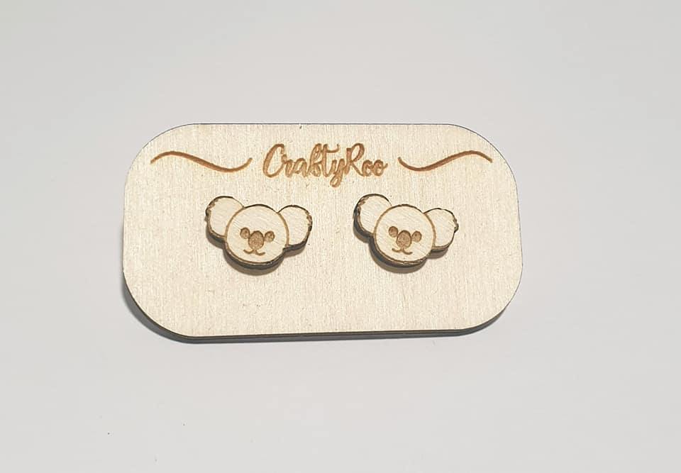 Koala Earrings + Case (Can be personalised) - Craftyroo