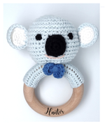 Load image into Gallery viewer, Handmade Koala Boy / Girl Teether (Name or Name + DOB) Personalised
