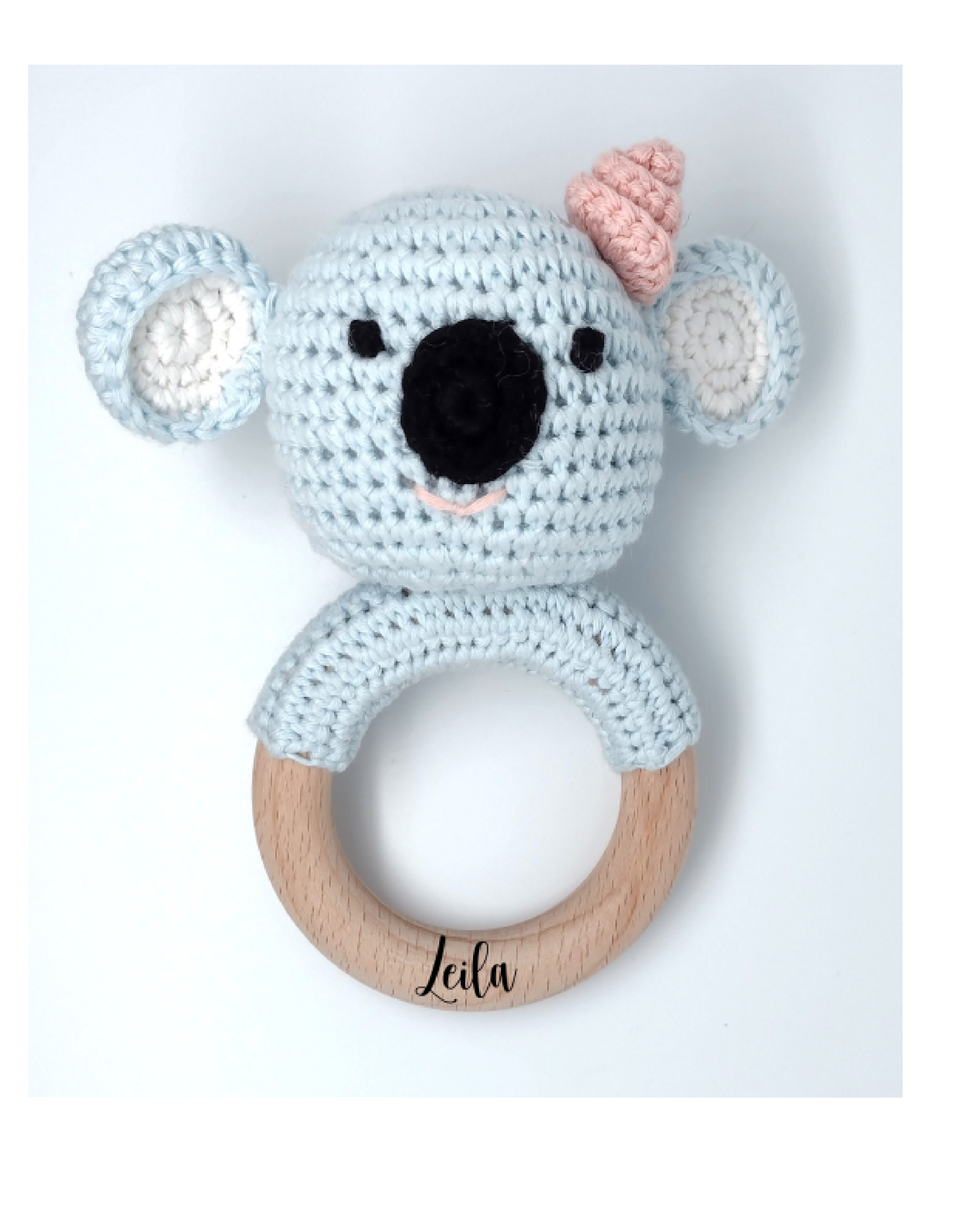 Handmade Koala Boy / Girl Teether (Name or Name + DOB) Personalised