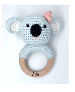 Load image into Gallery viewer, Handmade Koala Boy / Girl Teether (Name or Name + DOB) Personalised
