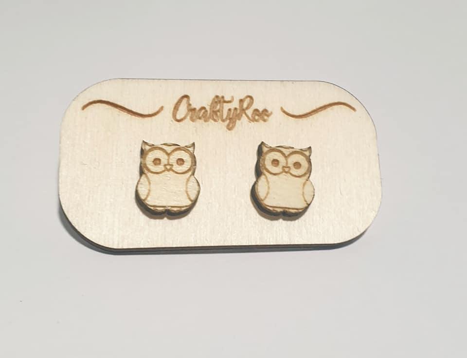 Owl Earrings + Case (Can be personalised) - Craftyroo