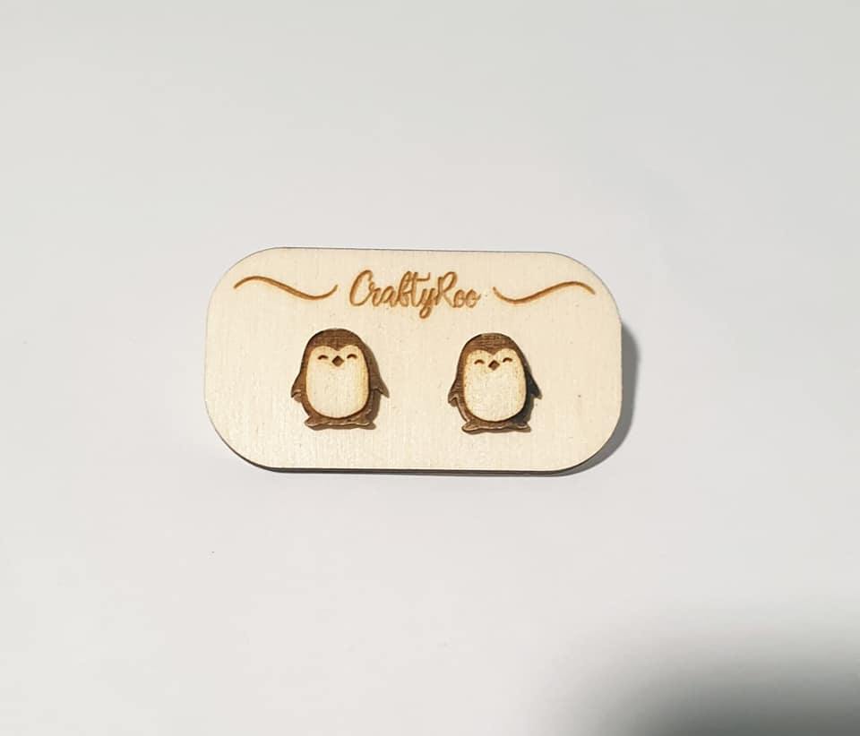 Pinguin Earrings + Case (Can be personalised) - Craftyroo