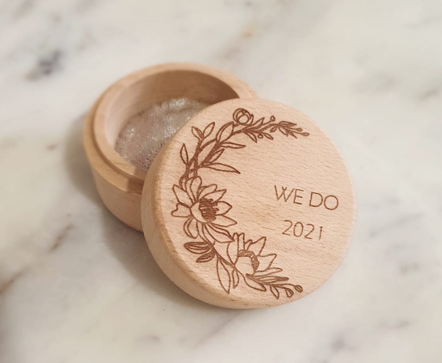WE DO 2021 / 2022 / 2023 Wedding Wooden Ring Box