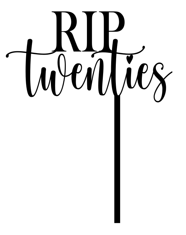 RIP + Age (Twenties, Thirties...) Cake Topper