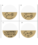 Load image into Gallery viewer, Personalised Marble and Wood Coasters - Last Name + Names
