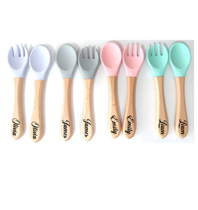 Wooden Silicone Fork and Spoon