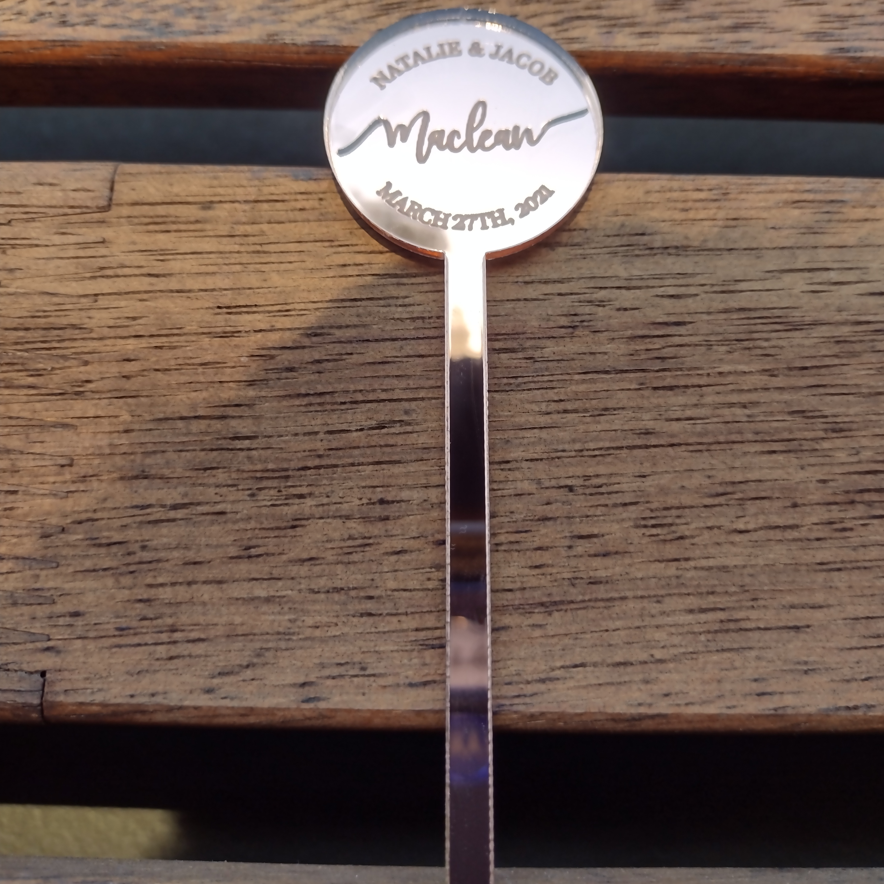 Cocktail Stirrers Personalised Customised Rose Gold Gold Silver Mirror for Weddings, Engagements, Special Ocassion Party Celebrations