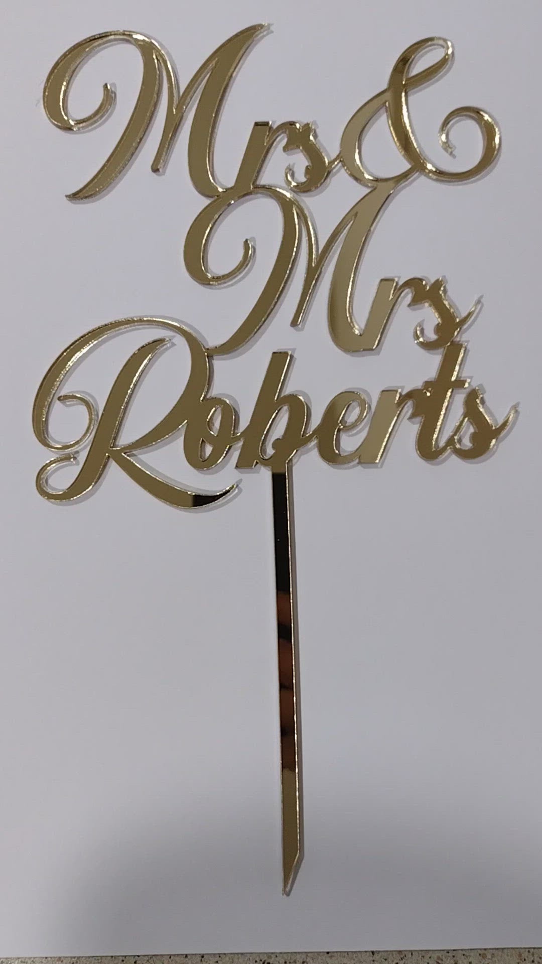 Mrs & Mrs Surname Cake Topper Wedding / Engagement
