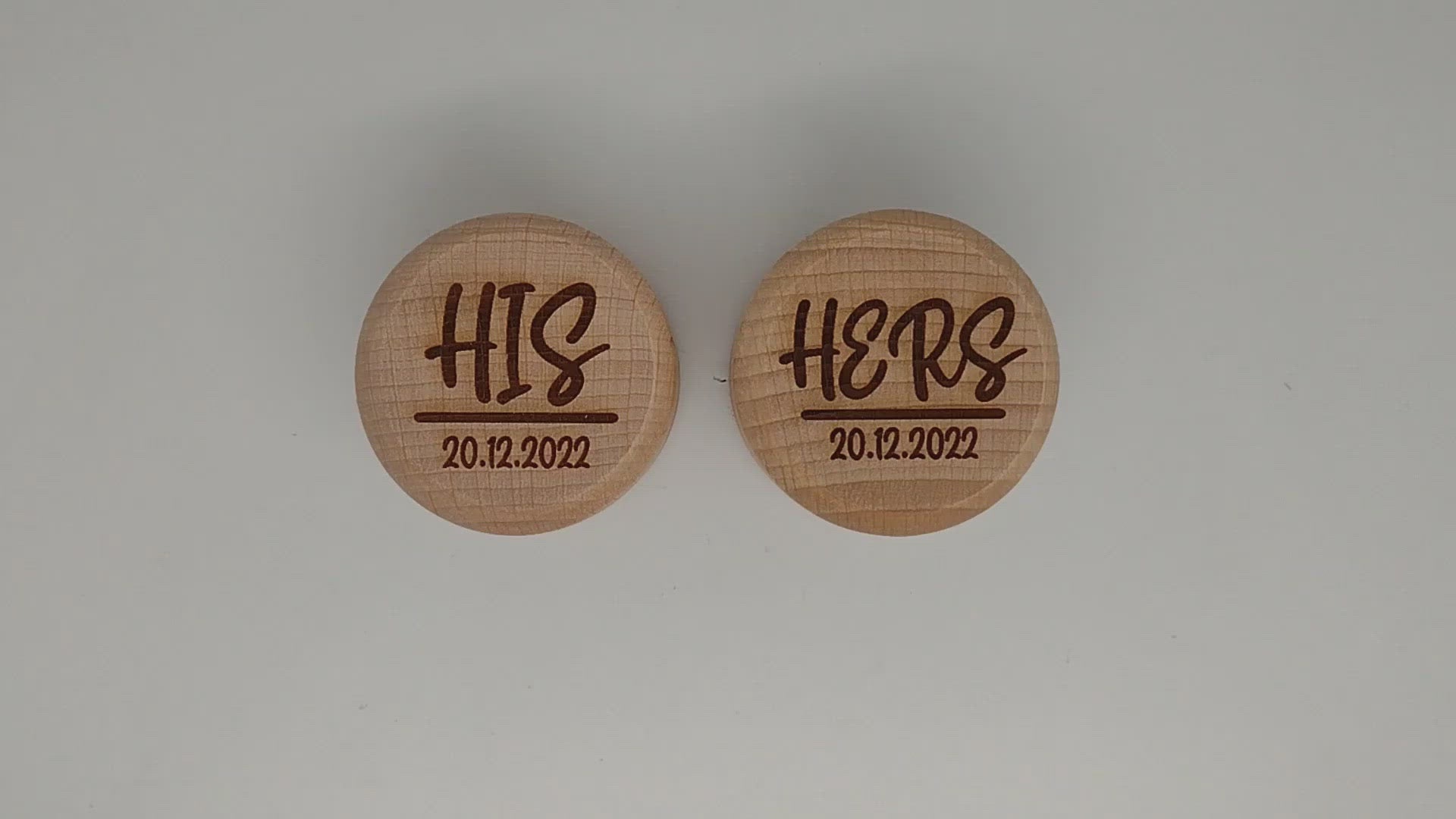 His or Hers + Date Wooden Ring Box