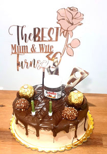 The BEST Mum & Wife Turns + Age  Cake Topper